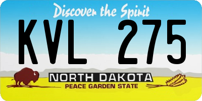 ND license plate KVL275