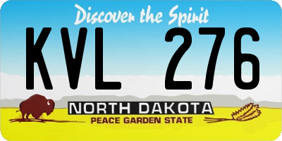 ND license plate KVL276