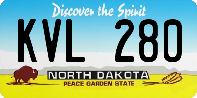 ND license plate KVL280