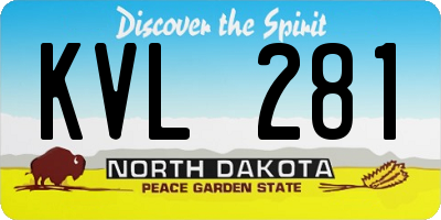 ND license plate KVL281