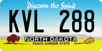 ND license plate KVL288