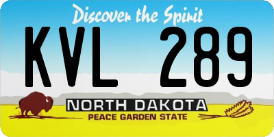 ND license plate KVL289