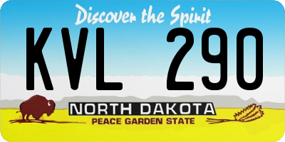 ND license plate KVL290