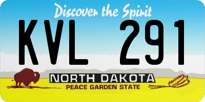 ND license plate KVL291