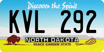 ND license plate KVL292