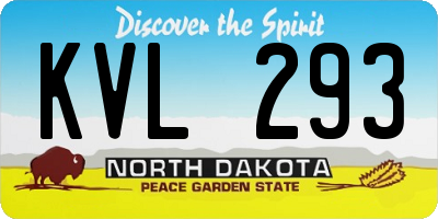 ND license plate KVL293