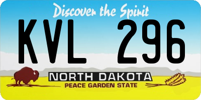 ND license plate KVL296