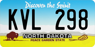 ND license plate KVL298