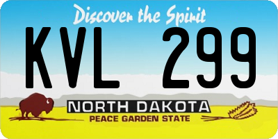 ND license plate KVL299