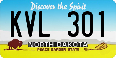 ND license plate KVL301