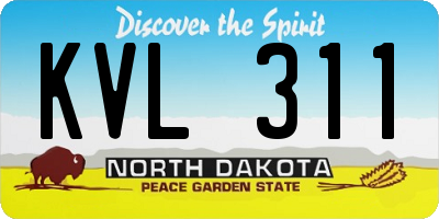 ND license plate KVL311