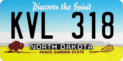 ND license plate KVL318