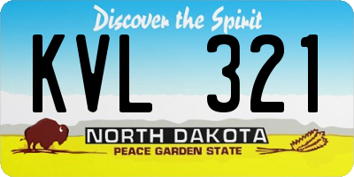 ND license plate KVL321