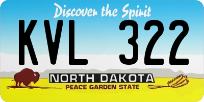 ND license plate KVL322