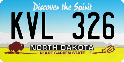 ND license plate KVL326