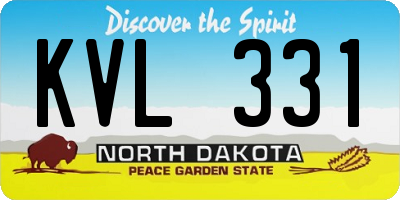 ND license plate KVL331