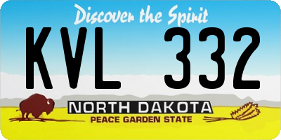 ND license plate KVL332