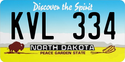 ND license plate KVL334