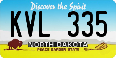 ND license plate KVL335