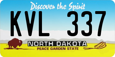 ND license plate KVL337