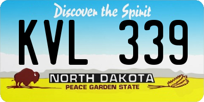 ND license plate KVL339