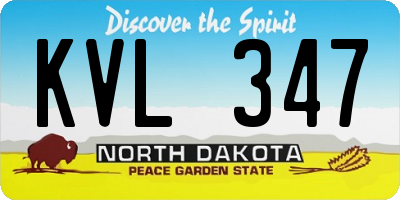 ND license plate KVL347