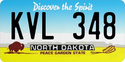 ND license plate KVL348