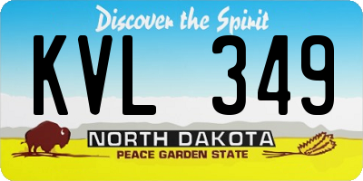 ND license plate KVL349