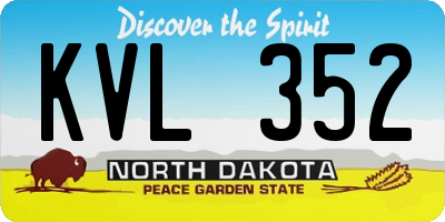 ND license plate KVL352