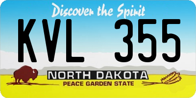 ND license plate KVL355