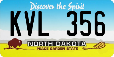 ND license plate KVL356
