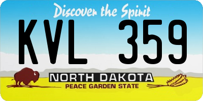 ND license plate KVL359