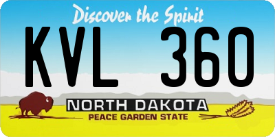 ND license plate KVL360