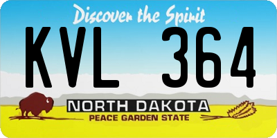 ND license plate KVL364