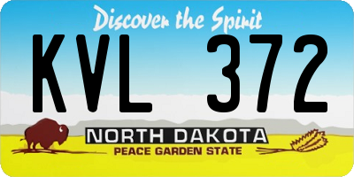 ND license plate KVL372