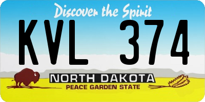 ND license plate KVL374