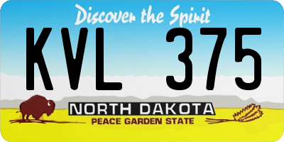 ND license plate KVL375