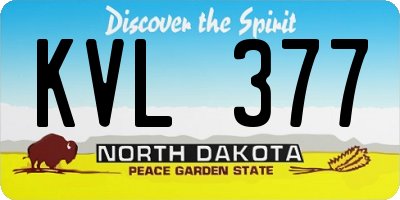 ND license plate KVL377