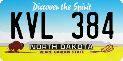 ND license plate KVL384