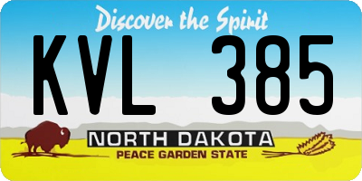 ND license plate KVL385