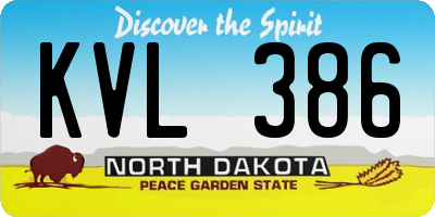 ND license plate KVL386