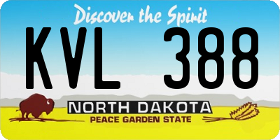 ND license plate KVL388