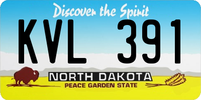 ND license plate KVL391