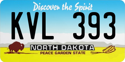 ND license plate KVL393