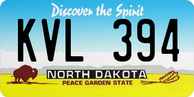 ND license plate KVL394