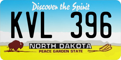 ND license plate KVL396