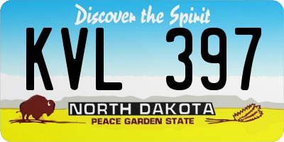 ND license plate KVL397