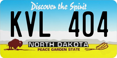 ND license plate KVL404