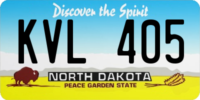 ND license plate KVL405