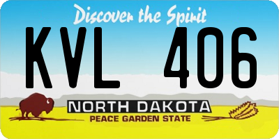 ND license plate KVL406
